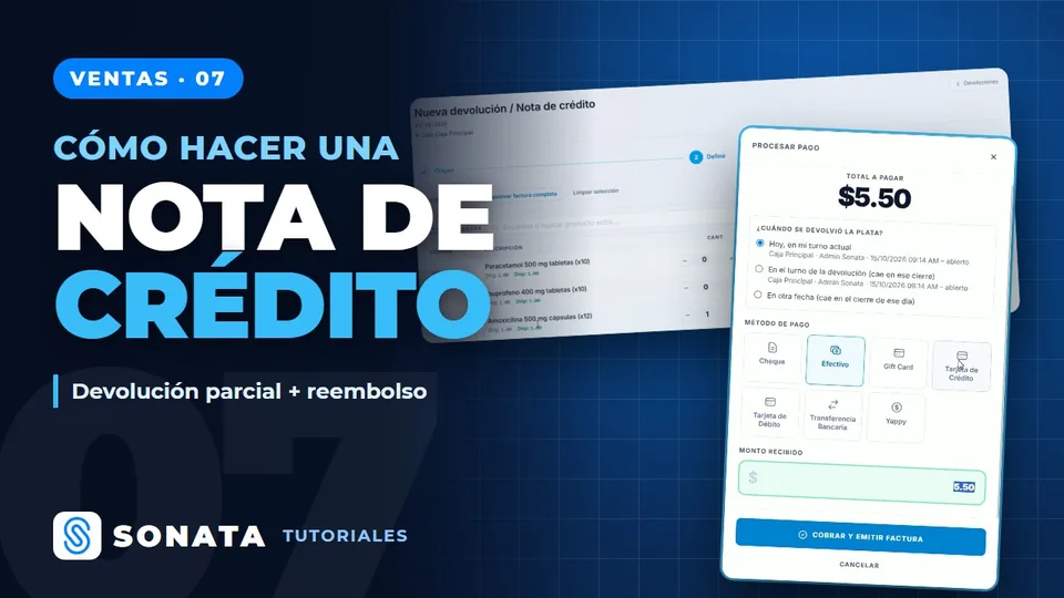 Devolución parcial y nota de crédito
